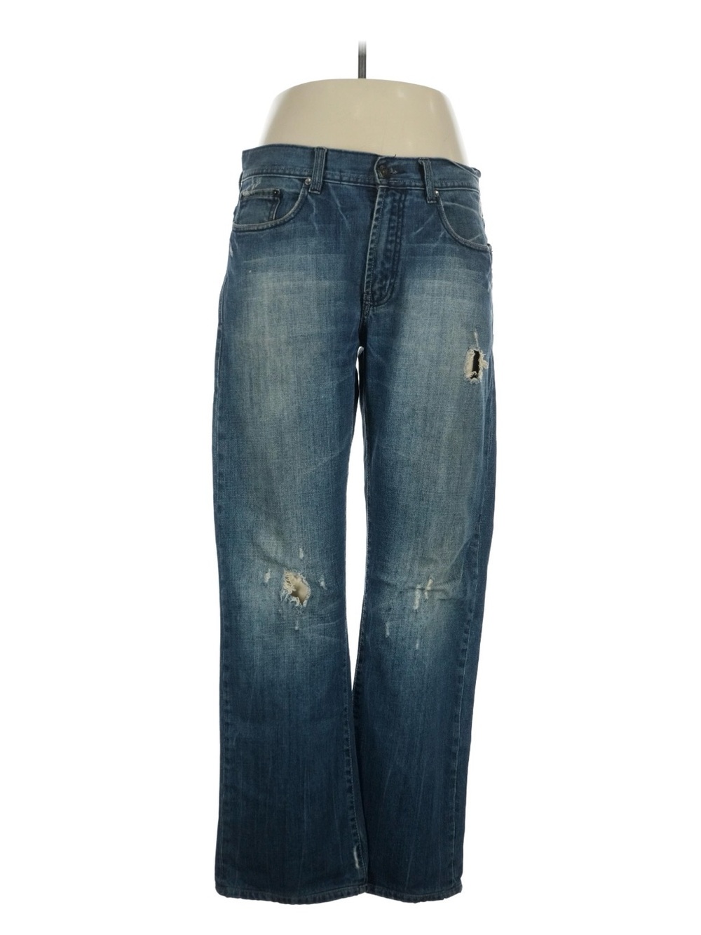 Distressed Blue Straight-Leg Jeans by Buffalo